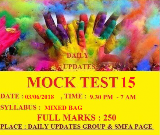 DAILY UPDATES MOCK TEST 15 