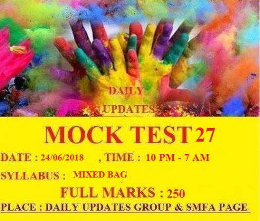 DAILY UPDATES MOCK TEST 27