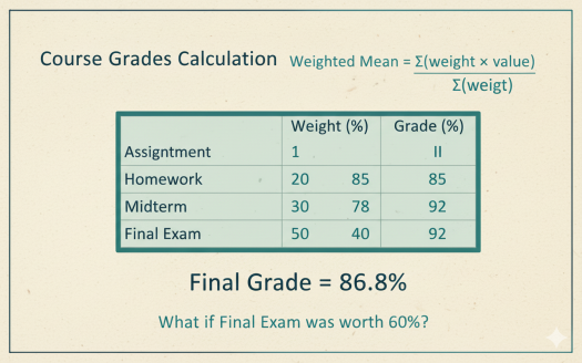 Understanding Weighted Mean Concepts - Quiz