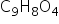 straight C subscript 9 straight H subscript 8 straight O subscript 4