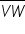 stack V W with bar on top