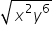 square root of x squared y to the power of 6 end root