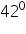 «math xmlns=¨https://www.w3.org/1998/Math/MathML¨»«msup»«mn»42«/mn»«mn»0«/mn»«/msup»«/math»