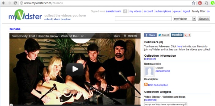 MyVidster.com is a social video sharing and bookmarking site that allows you to collect and share MyVidster.com is a social video sharing and bookmarking site that allows you to collect and share