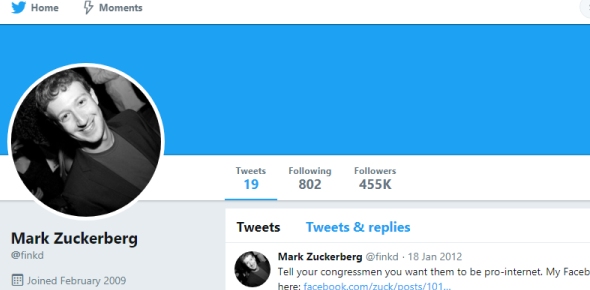 Why is Mark Zuckerberg's account not yet verified on Twitter?